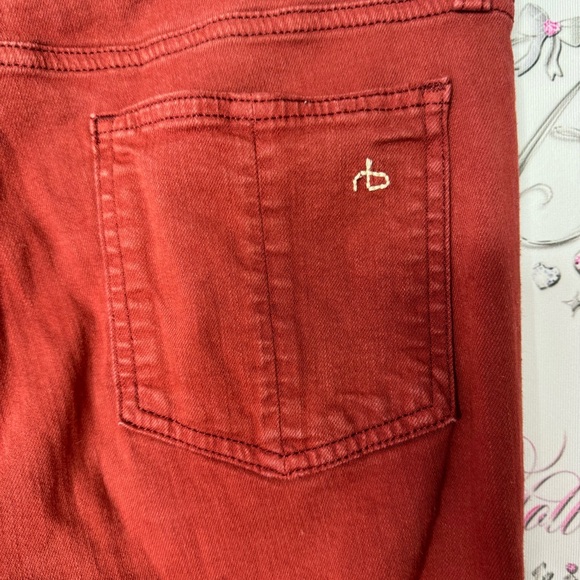 Rag & bone skinny jeans clay burgundy rusty orange red stretchy soft pants denim - Picture 3 of 10